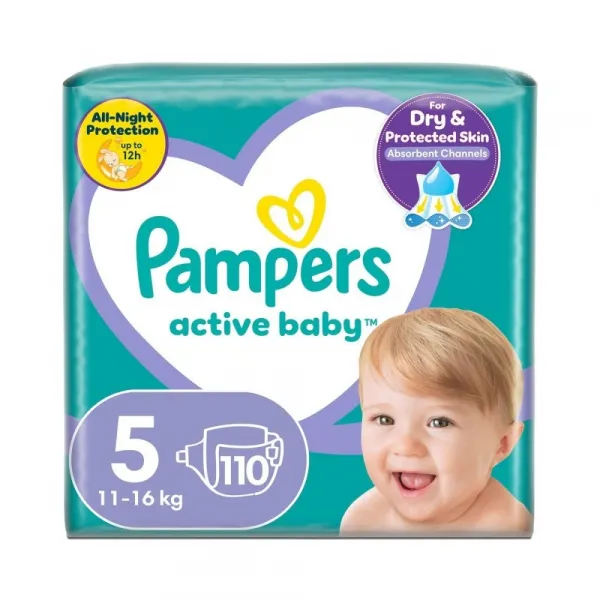 PAMPERS Active Baby Plienky jednorazové 5 (11-16 kg) 110 ks