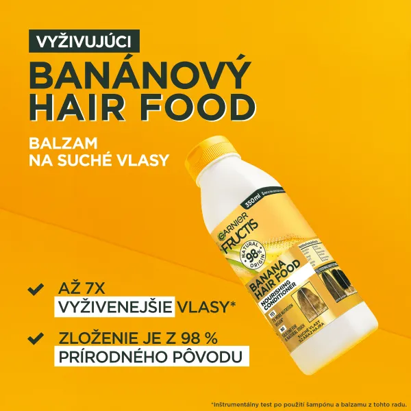 Garnier Fructis Banana Hair Food vyživujúci kondicionér pre suché vlasy 350 ml