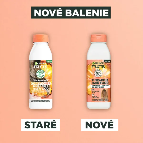 Garnier Fructis Pineapple Hair Food rozjasňujúci kondicionér pre dlhé vlasy 350 ml