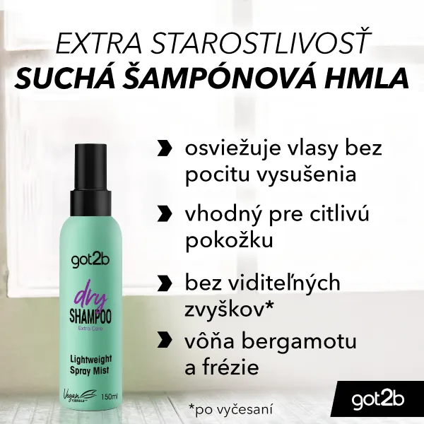 got2b Fresh it Up Extra Care suchý šampón v ľahkej sprejovej hmle vône Bergamot & Freesia 150 ml