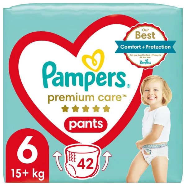 PAMPERS Nohavičky plienkové Premium Care Pants veľ. 6 (42 ks) 15 kg