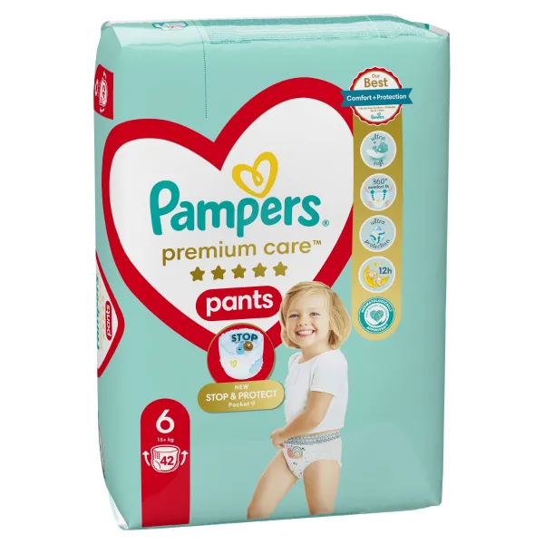 PAMPERS Nohavičky plienkové Premium Care Pants veľ. 6 (42 ks) 15 kg