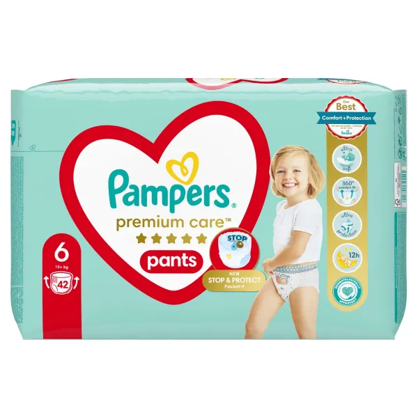 PAMPERS Nohavičky plienkové Premium Care Pants veľ. 6 (42 ks) 15 kg