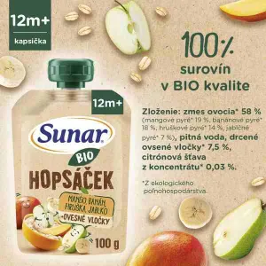 Sunar BIO HOPSÁČEK Mango, banán, hruška, jablko