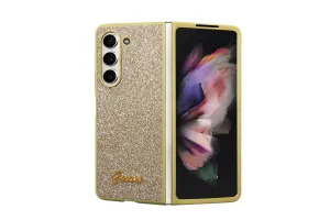 GUESS GLITTER FLAKES Obal Samsung Galaxy Z Fold5 5G zlatý