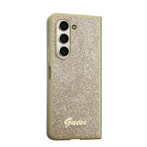 GUESS GLITTER FLAKES Obal Samsung Galaxy Z Fold5 5G zlatý