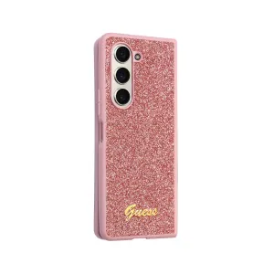 GUESS GLITTER FLAKES Obal Samsung Galaxy Z Fold5 5G ružový