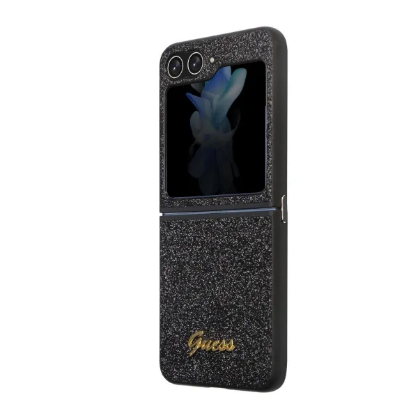 GUESS GLITTER FLAKES Obal Samsung Galaxy Z Flip5 5G čierny