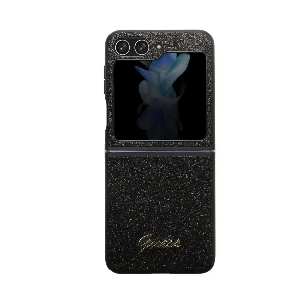 GUESS GLITTER FLAKES Obal Samsung Galaxy Z Flip5 5G čierny