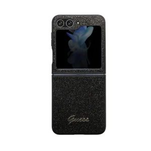 GUESS GLITTER FLAKES Obal Samsung Galaxy Z Flip5 5G čierny