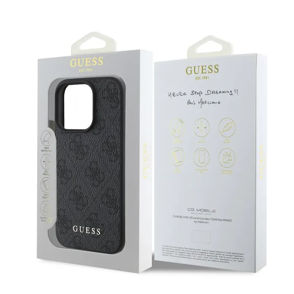 Guess 4G Charm Kryt pre iPhone 16 Pro Max, Sivý