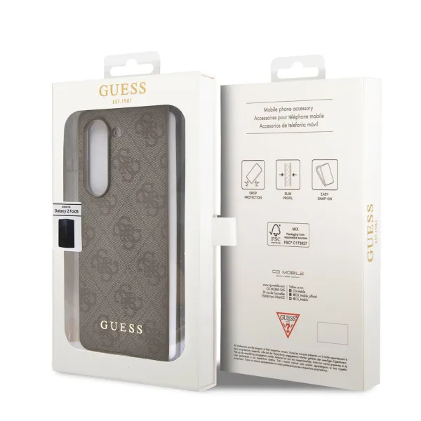 GUESS 4G Kryt s príveskom Samsung Galaxy Z Fold5 5G hnedý