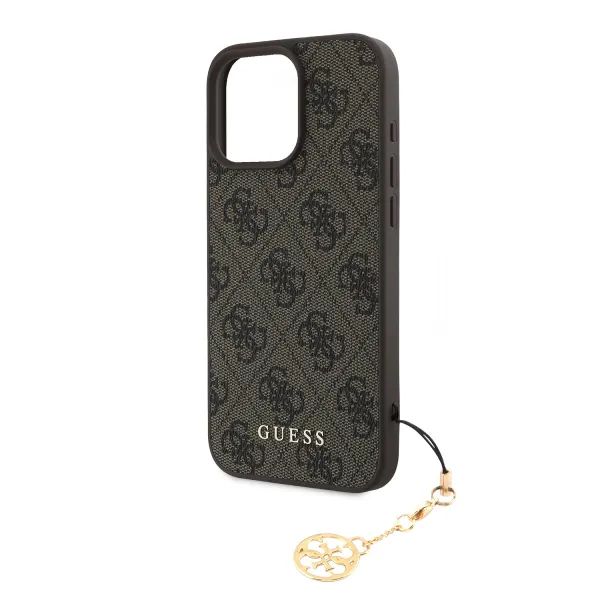 Guess 4G Charm Kryt pre iPhone 16 Pro Max, Hnedý