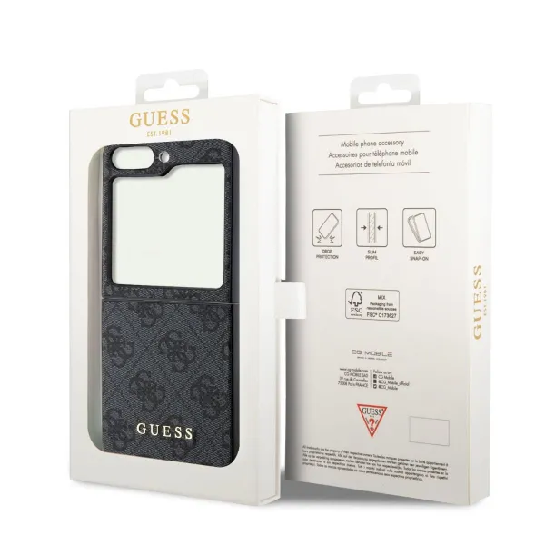 GUESS 4G Kryt s príveskom Samsung Galaxy Z Flip5 5G šedý