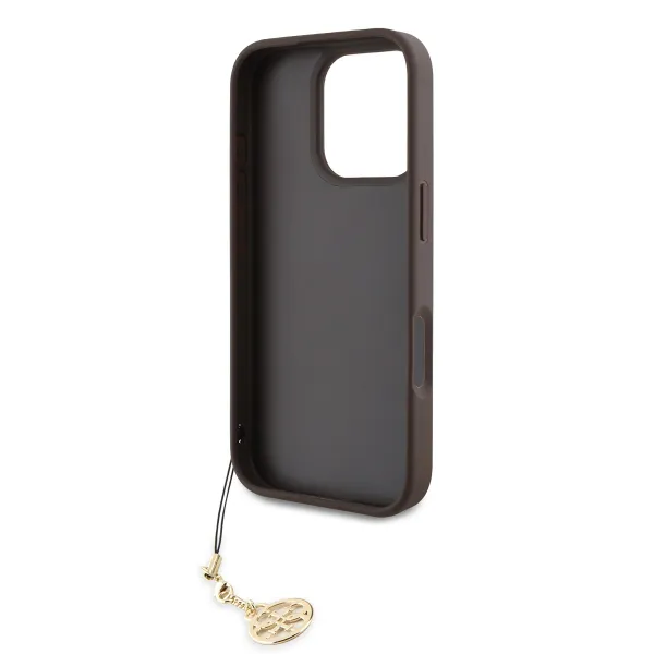 Guess 4G Charm Kryt pre iPhone 16 Pro, Hnedý