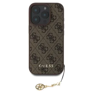 Guess 4G Charm Kryt pre iPhone 16 Pro, Hnedý