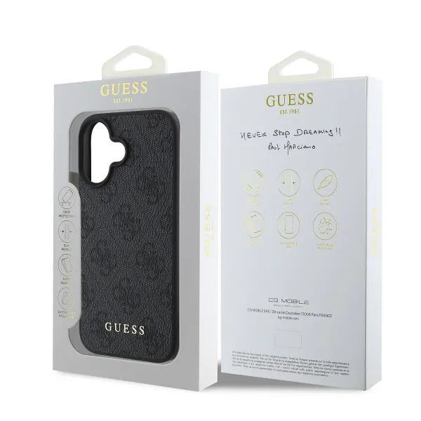 Guess 4G Charm Kryt pre iPhone 16 Plus, Sivý
