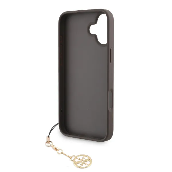 Guess 4G Charm Kryt pre iPhone 16 Plus, Hnedý