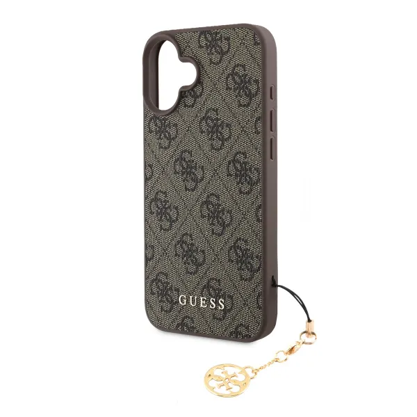 Guess 4G Charm Kryt pre iPhone 16 Plus, Hnedý