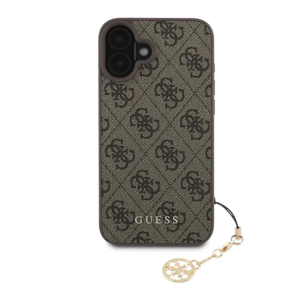 Guess 4G Charm Kryt pre iPhone 16 Plus, Hnedý