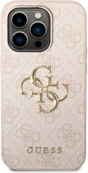 GUESS 4G METAL Kryt pre Apple iPhone 15 Pro Max ružový