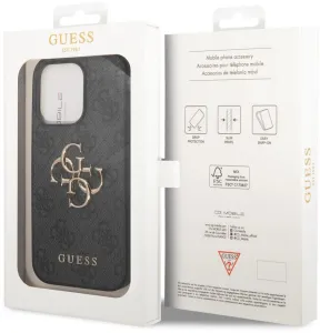 GUESS 4G METAL Kryt pre Apple iPhone 15 Pro Max šedý