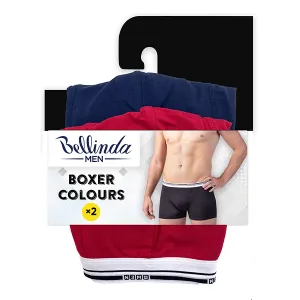 Bellinda 
BOXER COLOURS 2x - Dvojbalenie bavlnených boxeriek - červená - modrá