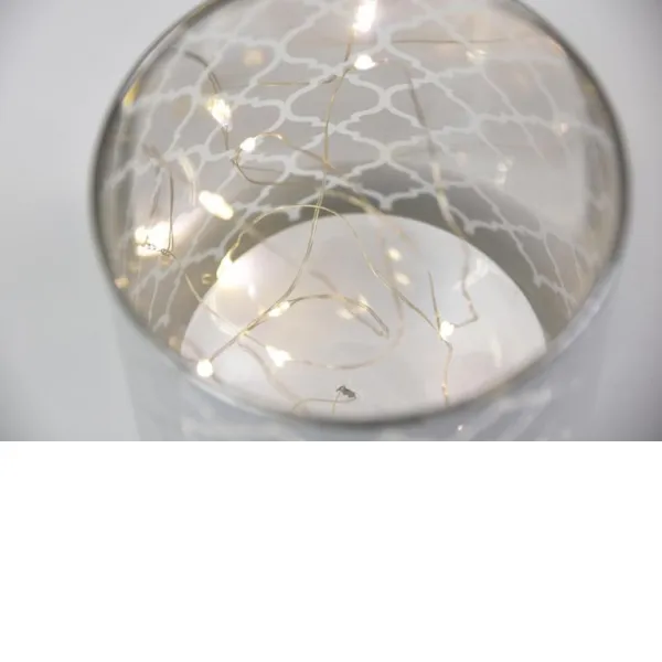Sada dekoratívnych svietidiel, biele sklo micro LED