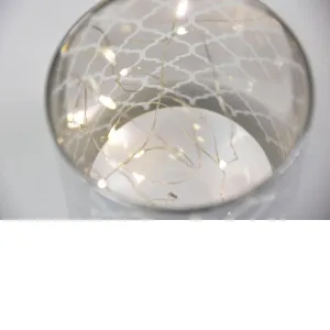 Sada dekoratívnych svietidiel, biele sklo micro LED