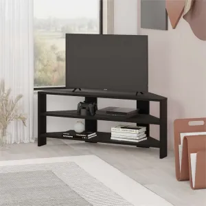 Rohový TV stolík Houseland Thales dub čierny