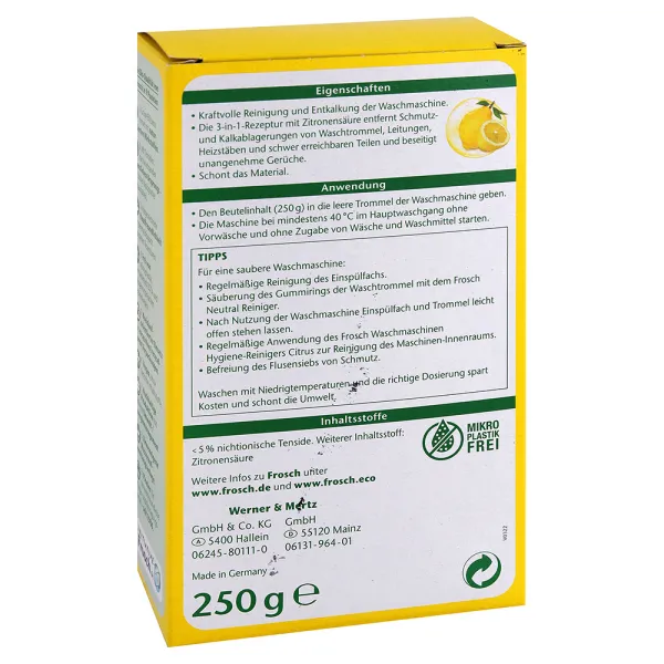 Frosch Eko čistič práčky Citrus 250 g