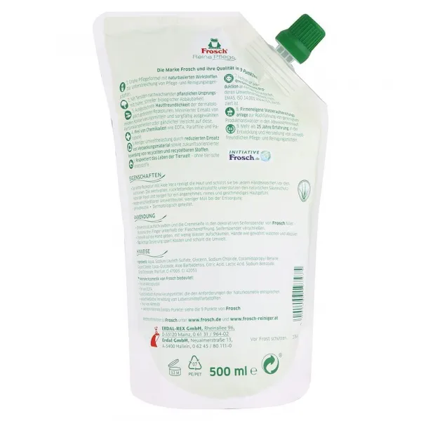 Frosch Eko krémové tekuté mydlo náhradná náplň Aloe Vera 500 ml
