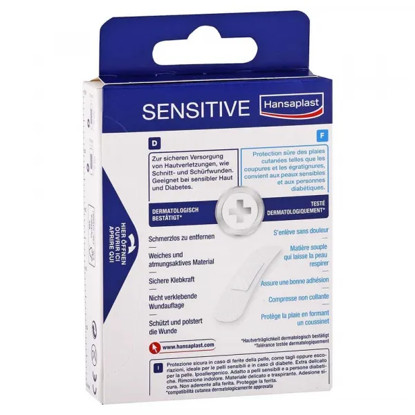 Hansaplast Sensitive hypoalergénna náplasť na citlivú pokožku 2 veľkosti / 20 ks
