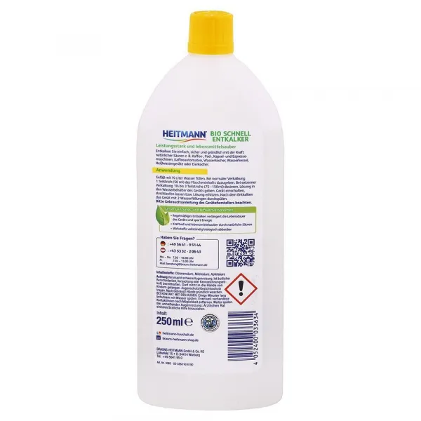 Heitmann tekutý rýchloodvápňovač kyselina citrónová 250 ml