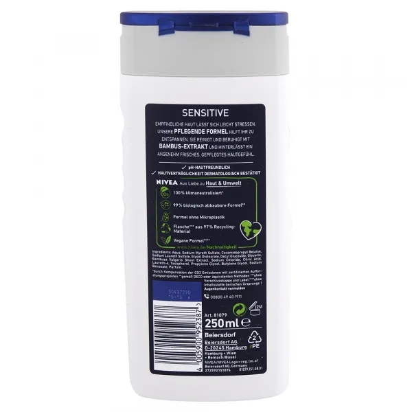 Nivea Men sprchový gél pre mužov Sensitive 250 ml