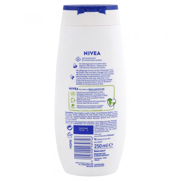 Nivea sprchový gél Orange & Avocado oil 250 ml