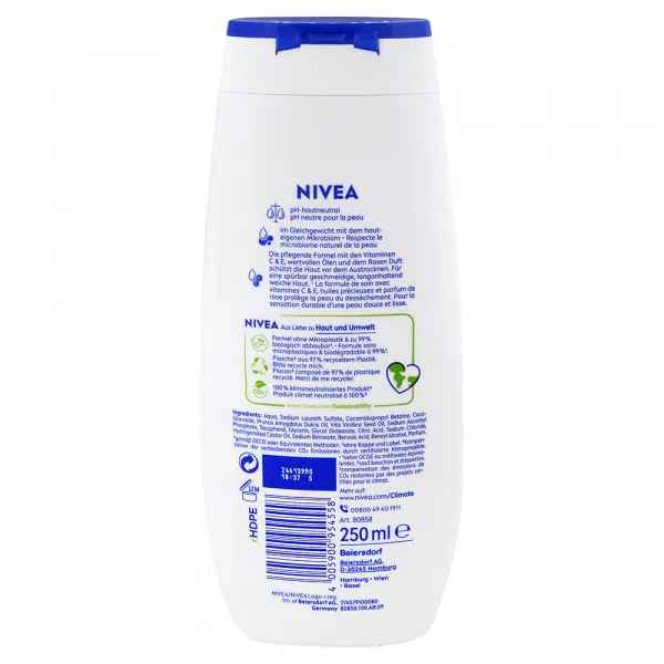 Nivea sprchový gél Ruža & Mandľový olej 250 ml