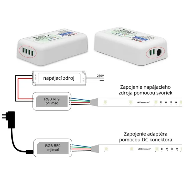 LEDprodukt LED RGB ovládač RF9 - 2,4GHz (FUT020)