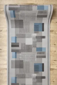 Protišmykový behúň LISTRA geometrický, sivý