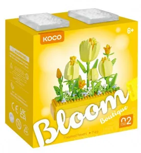Stavebnica mini KOCO Tulipány plast 295ks v krabičke 11x12x5cm