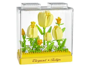 Stavebnica mini KOCO Tulipány plast 295ks v krabičke 11x12x5cm