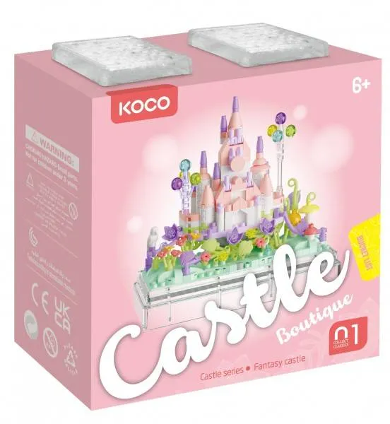 Stavebnica mini KOCO Letný hrad plast 412ks v krabičke 11x12x5cm