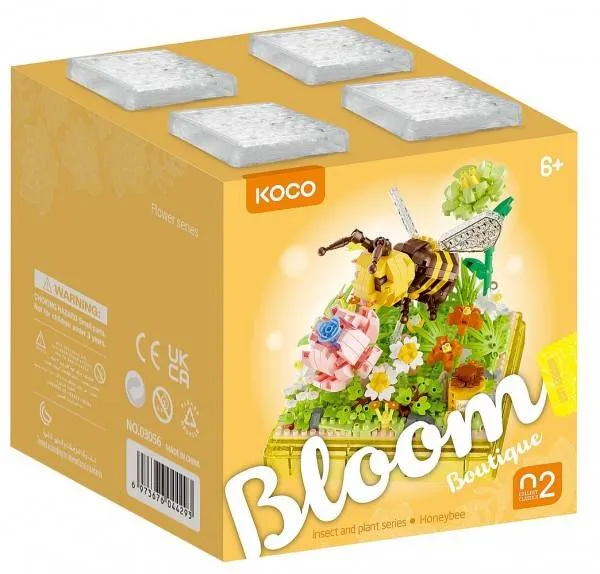 Stavebnica mini KOCO Včielka plast 668ks v krabičke 11x12x11cm
