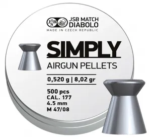 Diabolo JSB Simply 0,520 g, kal. 4,5 mm, 500 ks