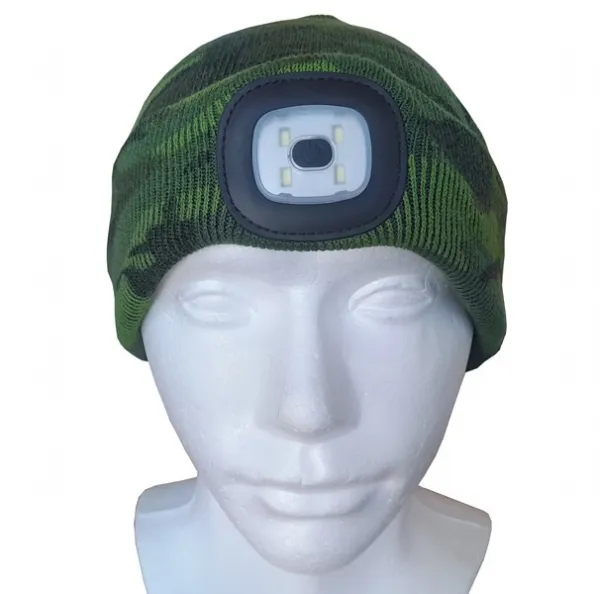 Čiapka s LED svietidlom camo