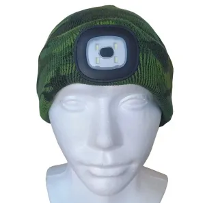 Čiapka s LED svietidlom camo