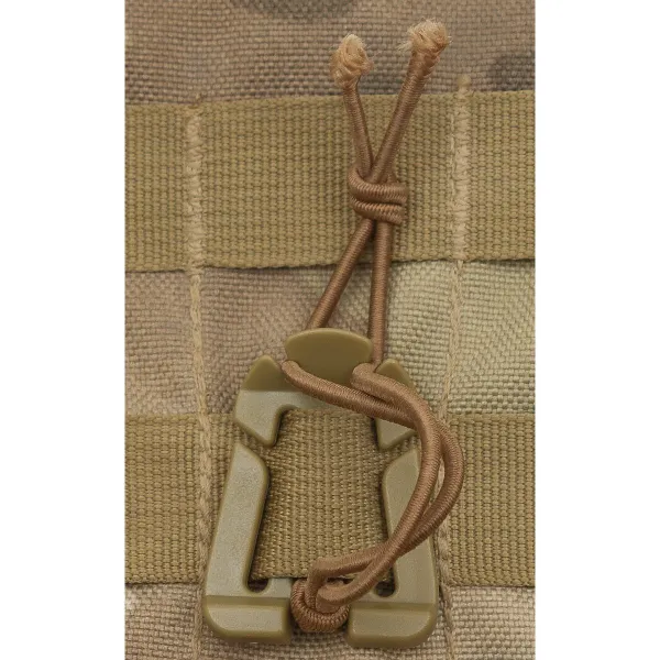 Klip plastový s gumou MOLLE MFH 27552R - 2ks coyote