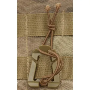 Klip plastový s gumou MOLLE MFH 27552R - 2ks coyote