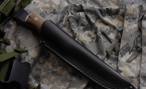 Nôž lovecký s pevnou čepeľou KIZLYAR T-1 s drevenou rukoväťou - strieborný