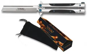 Nôž zatvárací motýlik TOKISU MA 02174, 10cm  - strieborný